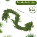 3 Pack 6ft Christmas Garland Decor Artificial Norfolk Pine Garlands, Real Touch Artificial Faux Greenery Garland for Fireplace Mantle, Wall, Stairs, Porch Holiday Indoor Outdoor Decorations