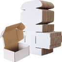 RLAVBL 6x4x3 Shipping Boxes Set of 50, White Small Corrugated Cardboard Box, Mailer Box