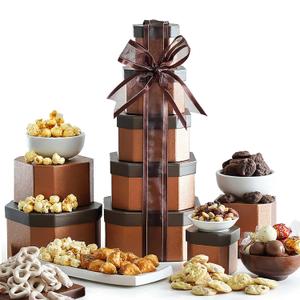 Broadway Basketeers Gift Basket  Kosher Gourmet Snack & Chocolate Food Gifts for Women, Men, Family, Thank You, Corporate (6" x 6" x 15")