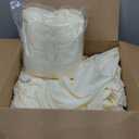 VEVOR 50 Pcs Flat-Front Chair Covers Polyester Spandex Chair Cover Stretch Slipcovers, Wedding, Holiday, Banquet, Party, Celebration, Dining, Beige