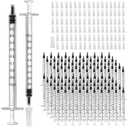 100 Pack 1ml Syringe for Liquid, 1cc Plastic Small Syringes for Scientific Labs, Measuring Liquids, Feeding Pets, Medical Student, Oil or Glue Applicator, Non-Sterile, No Needle