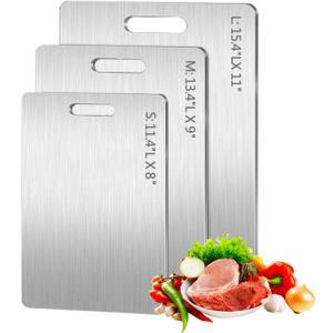 Cutting Boards for Kitchen,Food-Grade Stainless Steel Chopping Board,Hygiene Durable Safe, Suitable For Kitchen Or Outdoor Camping (11.4"L x 8"W)