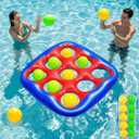 2 x Pool Games Set- Tic-Tac-Toe Inflatable Pool Toys with 10 Balls Fun Summer Swimming Pool Party Beach Lawn Outdoor Camping Party Float Game Water Ball Toys for Adults Teens Kids 2-10 Players