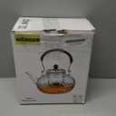 Wlasss Glass Teapot with Removable Infuser, Stovetop Safe Glass Tea Kettle, 980 ml 33 oz, Clear Teapot for Loose Tea, Tea pot for Blooming Flower Tea and Loose Leaf, Tea Maker Gift