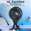 WiHoo Portable Stroller Fan, 11H Ultra-long Battery Life 3 Speed 360Rotate, USB Rechargeable or Battery Operated Cooling Clip On Personal Fan for Baby Crib Travel Car Seat Black