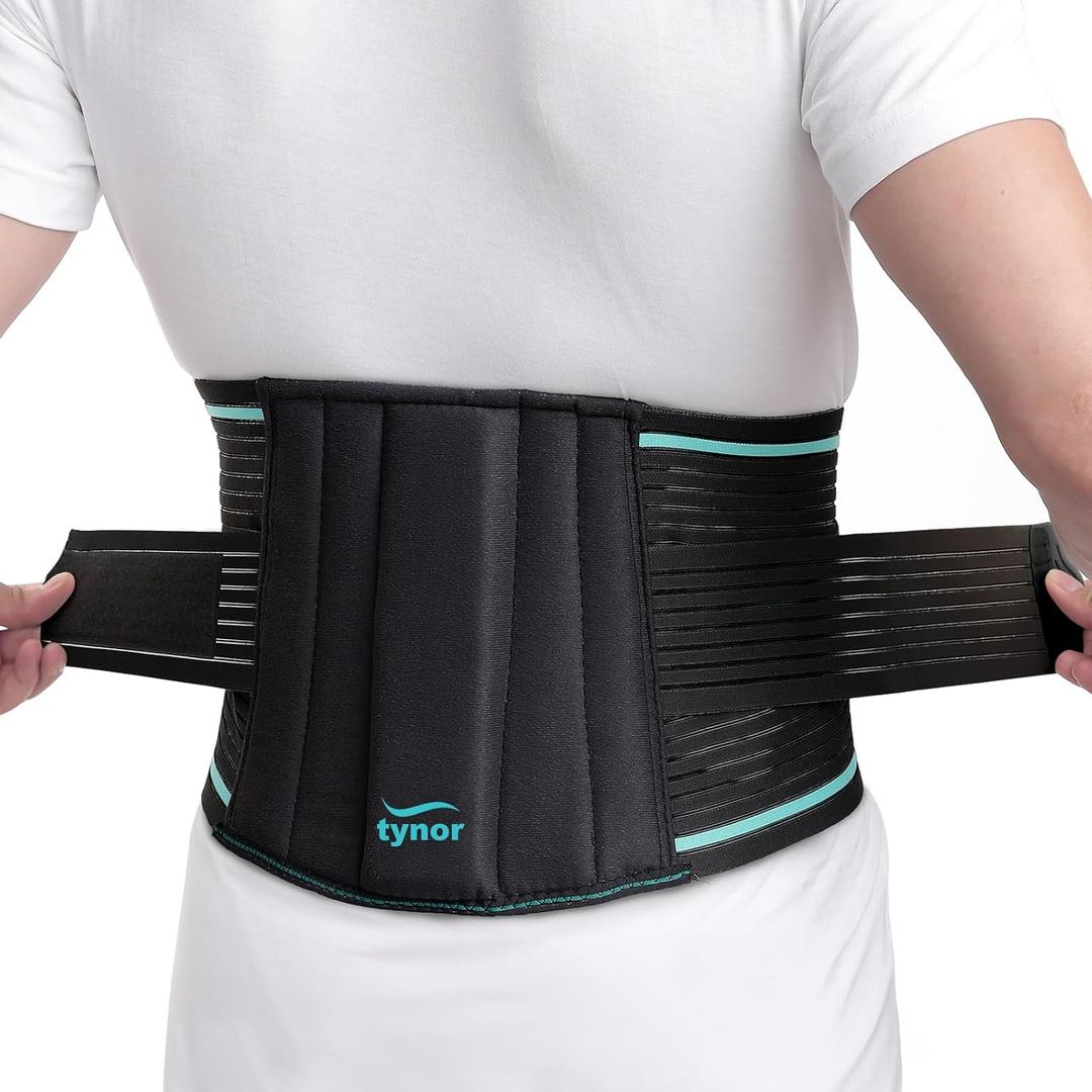 TYNOR Back Support Belt Adjustable Back Brace for Lower Back Pain,Breathable Lumbar Support Belt for Men & Women, Lower Back Brace for Herniated Disc, Sciatica & Heavy Lifting (XXL, Classic Black)