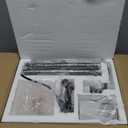 Glass Floor Lamps for Living Room, Modern Standing Lamp with Ceramic & Champagne Gold Ribbed Glass Lampshade, Pedal Switch, 65" Black Industrial Floor Lamp for Bedroom Study Room (with LED Bulb)