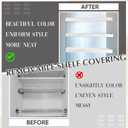 Hoolerry 3 Sets Wire Shelf Covers Wood Wire Rack Covers for Shelving Pantry Closet Removable Closet with 18 Grain Stickers for Pantry Home and Kitchen Organization(24 x 12 Inch,White)