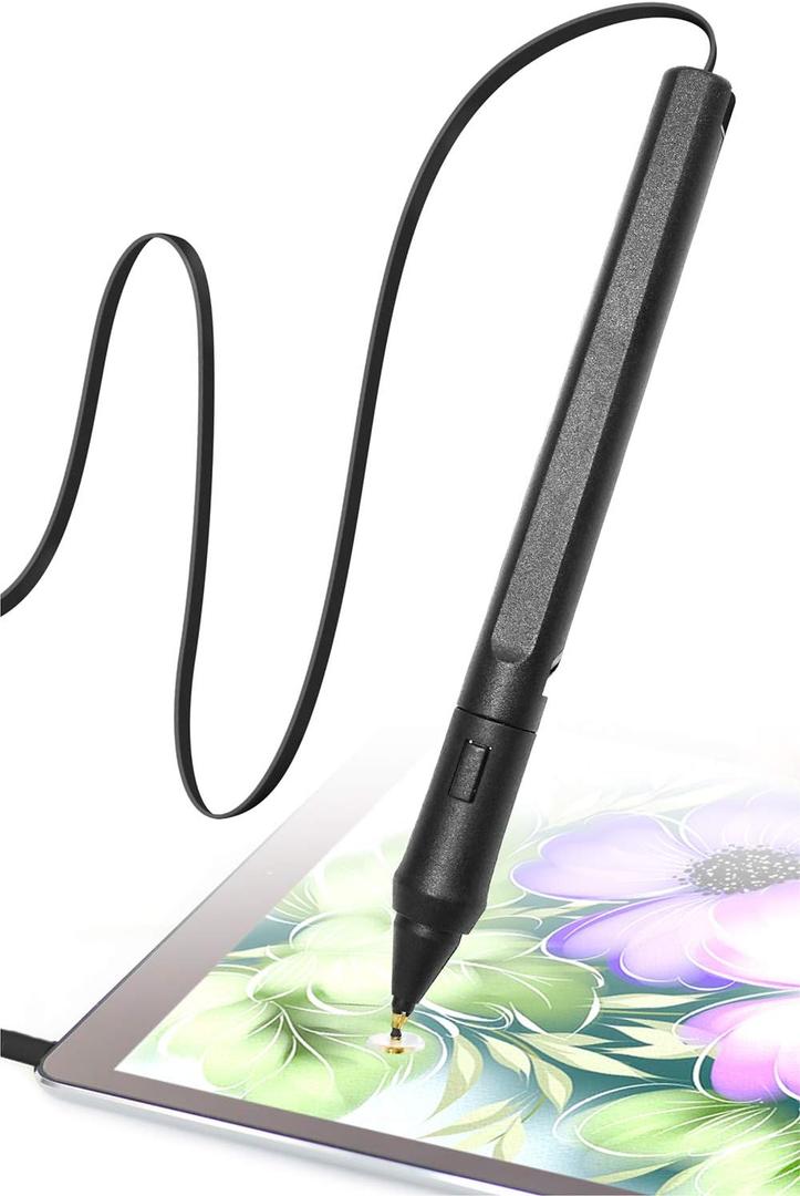 Pressure Sensitive Smart Stylus Pen with Palm Rejection and Shortcut Button. Battery-Less. Compatible with Apple iPad/iPhone/Android/Switch/Chromebook (Black)