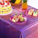 3 Pack Ombre Iridescent Pink and Purple Plastic Tablecloths, Shiny Disposable Laser Rectangle Table Covers Holographic Foil Tablecloth Iridescent Party Decoration Birthday Bridal Wedding, 54x108 Inch