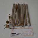 Modern Gold Curtain Rods for Windows 66 to 120 Inch, 1" Diameter Adjustable Heavy Duty Window Curtain Pole with Matte Gold End Cap Finials, Decorative Drapery Rods for Living Room, Bedroom