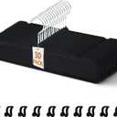 30 Pack Velvet Pant Hangers, Non Slip Thin Space Saving Trouser Hanger with 30 Hooks, 360 Swivel Hook Strong Durable Slim Clothes Hanger for Shorts, Jeans, Tank Top, Scarves