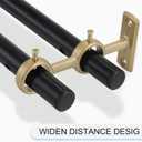 Goowin Curtain Rod Bracket, 3pcs Curtain Rod Holders, Durable Curtain Brackets for Curtain Rod, Double Curtain Rod Bracket for Living Room Bedroom Curtain rods, Drapery Rods (Gold)