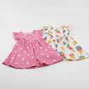 PATPAT Toddler Girl's Floral Dress Ruffle Sleeve Dress for Girl Sets Pack of 2 Casual Dresses Set 3-4 Years