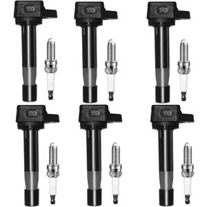 Set of 6 Ignition Ignition Coil Pack and Iridium Spark Plugs Honda Accord 2008-2012 Crosstour Odyssey & Acura RL TL TSX 3.5L 3.7L Replaces# UF603 97390