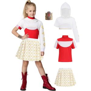 Girls Halloween Costumes Kids Cheerleader Costume Dress Up Accessories Set (120 (5-6 Years))
