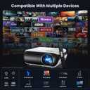HAPPRUN Native 1080P Projector, Bluetooth Home Theater Movie Projector with Built-in Speaker, Compatible with Smartphone, HDMI, Fire Stick, PS5, Indoor & Outdoor Use -With Google TV System