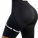 Curvphilo Workout Short Leggings Biker Butt Lifting Shorts with Pockets for Women Running Tummy Control Stretch Shapewear Short Pants(US, Alpha, X-Small, Regular, Black)