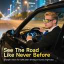 Night Vision Driving Glasses Fit Over Eyeglasses for Men Women, Anti-Glare Polarized Nighttime Glasses Yellow Lens