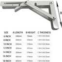 White Folding Shelf Brackets Max. Load 220 lb, Heavy Duty DIY Wall Mounted Shelf Bracket Space Saving for Table Work Bench (10 INCH-2PCS)