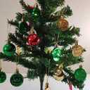 St. Patrick's Day Ornaments Set - 30 Pcs Shamrock & Top Hat Decorations with Pre-Attached Hanging Strings for Easy Setup - Green & Gold Holiday Decor (Round Shamrocks)