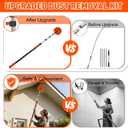 26FT Reach Cobweb Duster with Extension Pole - Spider Web Brush for Cleaning with 5-20FT 4-Section Flip-Lock Telescopic Pole, Effortlessly Cleans High Indoor & Outdoor Webs