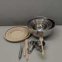 Mixing Bowls with Airtight Lids Set, 26PCS Stainless Steel Khaki Bowls with Grater Attachments, Non-Slip Bottoms & Kitchen Gadgets Set, Size 7, 4, 2.5, 2.0,1.5, 1QT, Great for Mixing & Serving