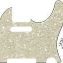 FLEOR 8 Hole TL Pickguard Scratch Plate with Pickguard Screws Set Fit USA/MX Standard TL Style Pickguard Replacement, 4Ply Aged Pearl
