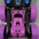 QUNREDA RC Cars, Purple Remote Control Car for Girls, 2.4 GHZ Double Sided RC Stunt Car 360 Rotating Remote Control Crawler with Headlights Car Toys for 6 7 8 9 10 11 12 Girls Birthday Gift