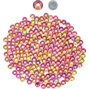 2 x Novani Hotfix Rhinestones,Rainbow Glass Round Glitter Crystals Sparkly Gems for Crafts Clothes Shoes Bag DIY Decoration (SS20/4.8MM/1440pcs)