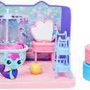 Gabby’s Dollhouse, Primp and Pamper Bathroom with Mercat Figure, 3 Accessories, 3 Furniture and 2 Deliveries, Kids Toys for Ages 3 and up
