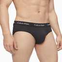 Calvin Klein Men's Cotton Stretch 3-Pack Brief (Medium, 1 Black/ 1 Blue Shadow/ 1 Cobalt Water)