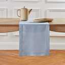Solino Home Linen Dusty Blue Table Runner 60 Inches - Classic Hemstitch, 100% Pure Linen Coffee Table Runner 14 x 60 Inch Ideal for Dresser Tables - Fall, Autumn, Halloween, Thanksgiving