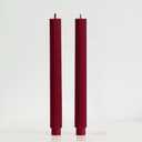 PAMELIFE 2 Pack | 10" Premium Unscented Ribbed Wick Taper Candles, Tall Ribbon Wax Dinner Unscented Modern Home Décor Soy Wax Handmade 12 Hours candlesticks (Burgundy)