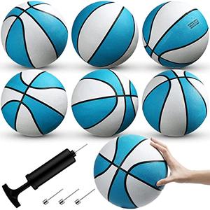 Honoson 6 Pack Water Pool Basketball Swimming Pool Rubber Waterproof Basketball for Summer Lake Party Favors(8 Inch,Light Blue)