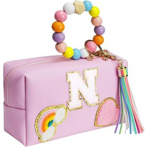 Birthday Gifts for Kids 4 5 6 7 8 9 10 11 12 year Old, Girl gifts Skin Care, Letter Pouch Cosmetic Toiletry Bag, Personalized Gift for Girl, Gift Bags (Small, N)