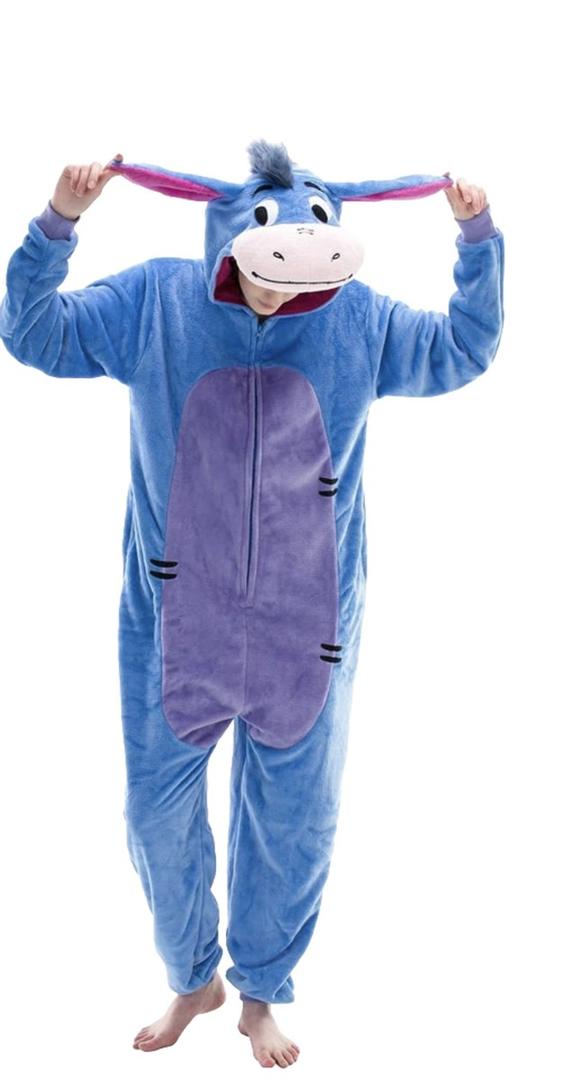 COSUSKET Snug Fit Unisex Adult Onesie Pajamas, Flannel Cosplay Animal One Piece Halloween Costume Sleepwear Homewear, Size: M
