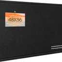 Large Bulletin Board - 48 x 36 Inches, Decorative Felt Pin Board for Wall - 4' x 3' Foldable Photo Display Board with Self-Adhesive Tape, Includes 20 Push Pins - Black