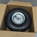 (2 Pack) RRQ 10 Inch Pneumatic Wheel 4.10/3.50-4 Tire, 10" Pneumatic Wheels with 5/8" Bearings,2.2" Offset Hub for Garden Cart, Hand Truck, Lawn Cart, Mower