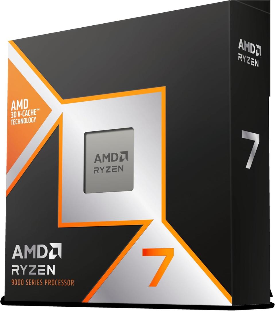 AMD Ryzen 7 9800X3D - Ryzen 7 9000 Series Zen 5 8-Core 5.2 GHz - Socket AM5 120W - AMD Radeon Graphics Desktop Processor - 100-100001084WOF