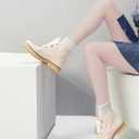 Seamless Crew Socks above Ankle, Cotton Dress Socks for Women, Women's Thin Crew Socks (6 Pairs) (White)