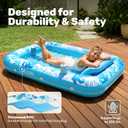 SLOOSH Inflatable Tanning Pool Lounger Float, 70" x 46" Pool Floats Adult with Pillow, 4 in 1 Suntan Tub Raft Floatie,Sunbathing Bed Lounge for Water Blow Up Kids Ball Pit Party Gifts, L-Blue