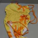 Milumia Women's Floral One Piece Swimsuit Drawstring Side Spaghetti Strap Bathing Suit (Yellow)