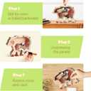 Wooden Bear Piggy Bank for Kids, Cute Unbreakable Money Coin Bank Jar, Safe Money Box, Transparent Saving Jar, Birthday Easter Anniversary Baptism Gifts for Boys Girls Toddler, Bear Lovers (Large)