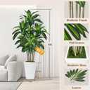 6FT Artificial Dracaena Tree, Fake Tree Indoor with White Tall Planter,Tall Artificial Plants Indoor, Artificial Silk Tree for Home Office Decor (White)