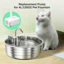 Cat Water Fountain Pump, JY-200S Replacement Pump for Stainless Steel Pet Fountain Adjustable Water Flow Dispenser, Ultra Quiet Pump with Submersible Motor for Dog Drinking Bowl, Low Consumption