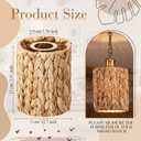 Gerrii 6 Pack Small Rattan Lamp Shades 5.91" (H) x 5"(D) Boho Woven Light Covers, Water Hyacinth Replacement Shades for Pendant Wall Ceiling Fixture, Clip on Bulb Decor