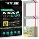 Fly Trap Indoor 26-Pack XL Sticky Fly Traps - Easy-to-Use Window Fly Trap with Sticky Fly Paper for Effortless Bug Control - Ideal for Homes, Offices, and Kitchens, Pet Safe Pest Control