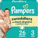 Pampers Swaddlers Diapers, Size 3 (13-26 lbs), 26 Count, Absorbent, Keeps Baby Dry and Comfortable, Skin Safe Disposable Baby Diaper