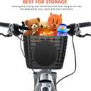 BESPORTBLE Kids Bike Basket Plastic Front Handlebar Bicycle Lift Off Baskets for Children Bike Accessories (Black) Size S